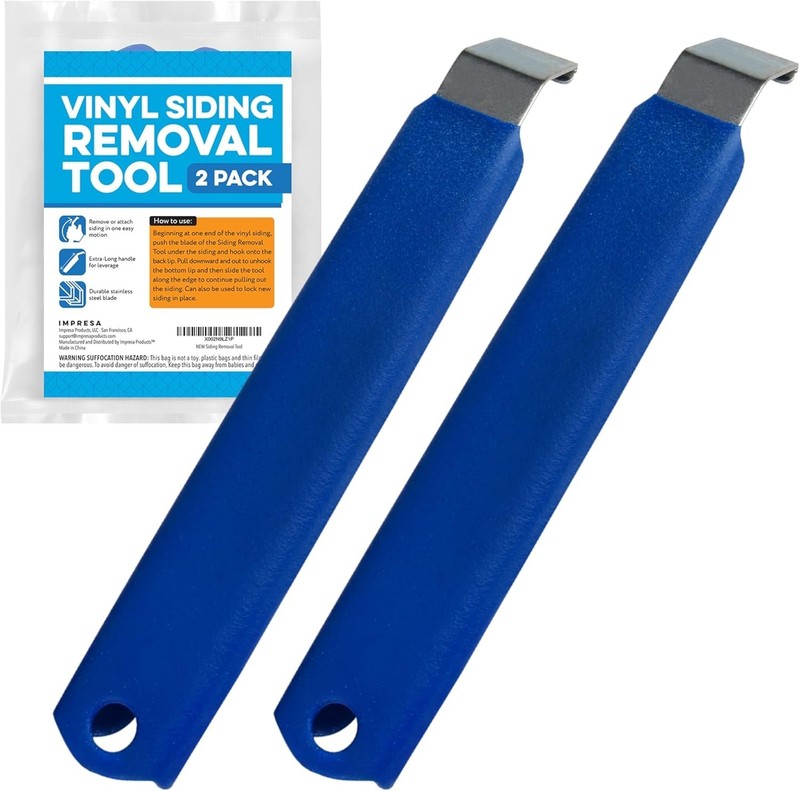 Efficient Vinyl Siding Removal Kit - Two Steel Tools with Extra-Leverage Design gallery