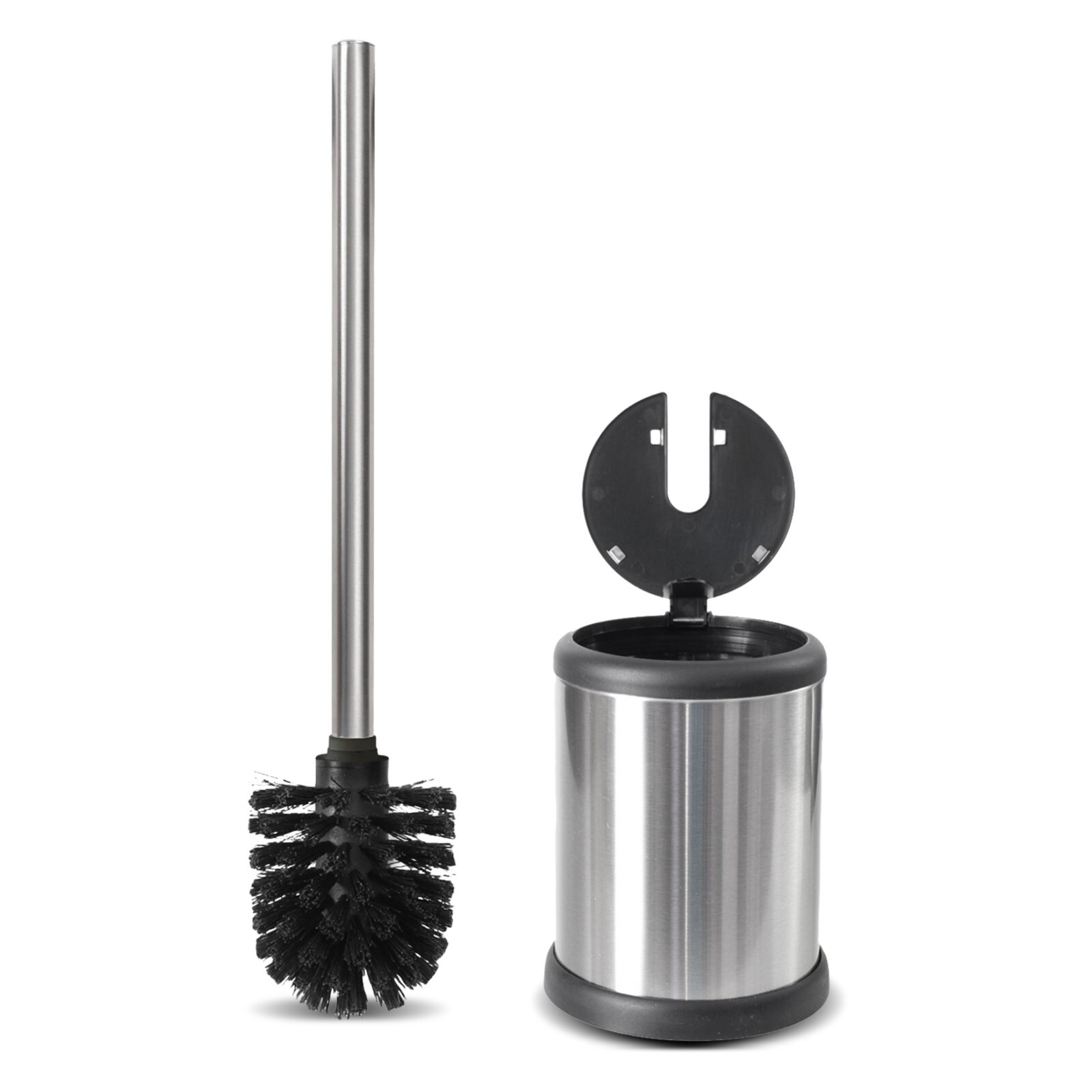Premium Quality Bathroom Toilet Cleaning Flexible Brush and Holder Set With Lid gallery