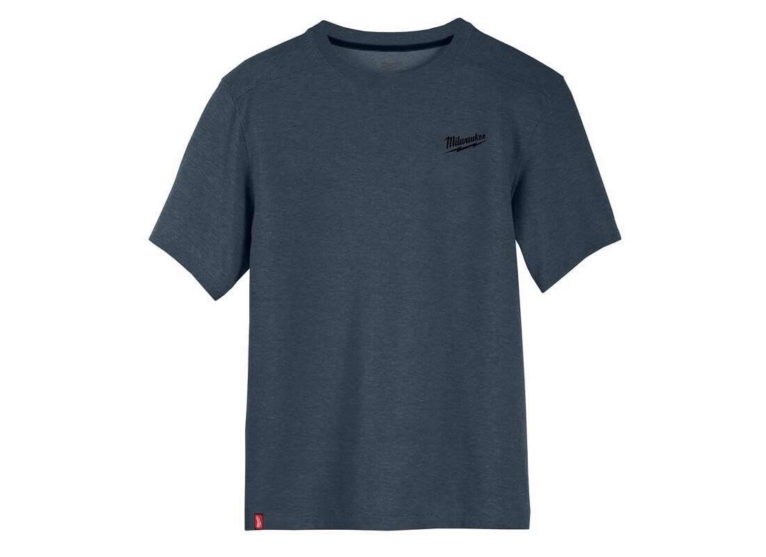 Milwaukee 603BL-L Short Sleeve Crew Neck Blue Hybrid Work Tee gallery