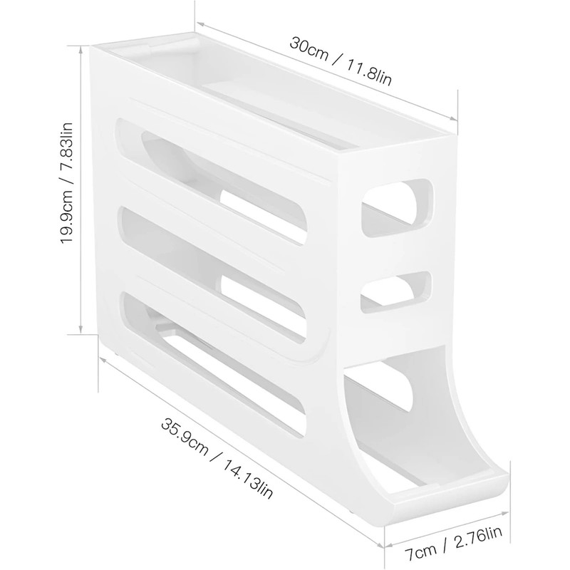 Automatic Rolling Egg Dispenser Organizer for Refrigerator 4-Tier Space-Saving gallery
