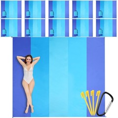 10 Sets Beach Blankets Bulk Sandproof 78 x 82” Large Waterproof Picnic Blank…