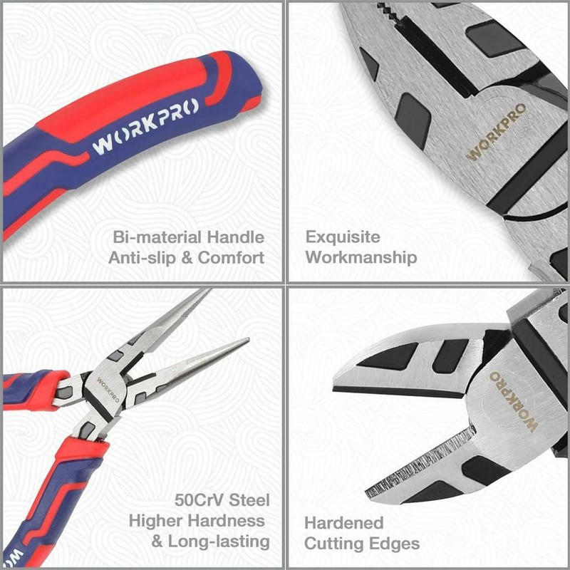 5PC Mini Plier Set Long Nose Plier Slip Diagonal Groove Joint Linesman Plier NEW gallery