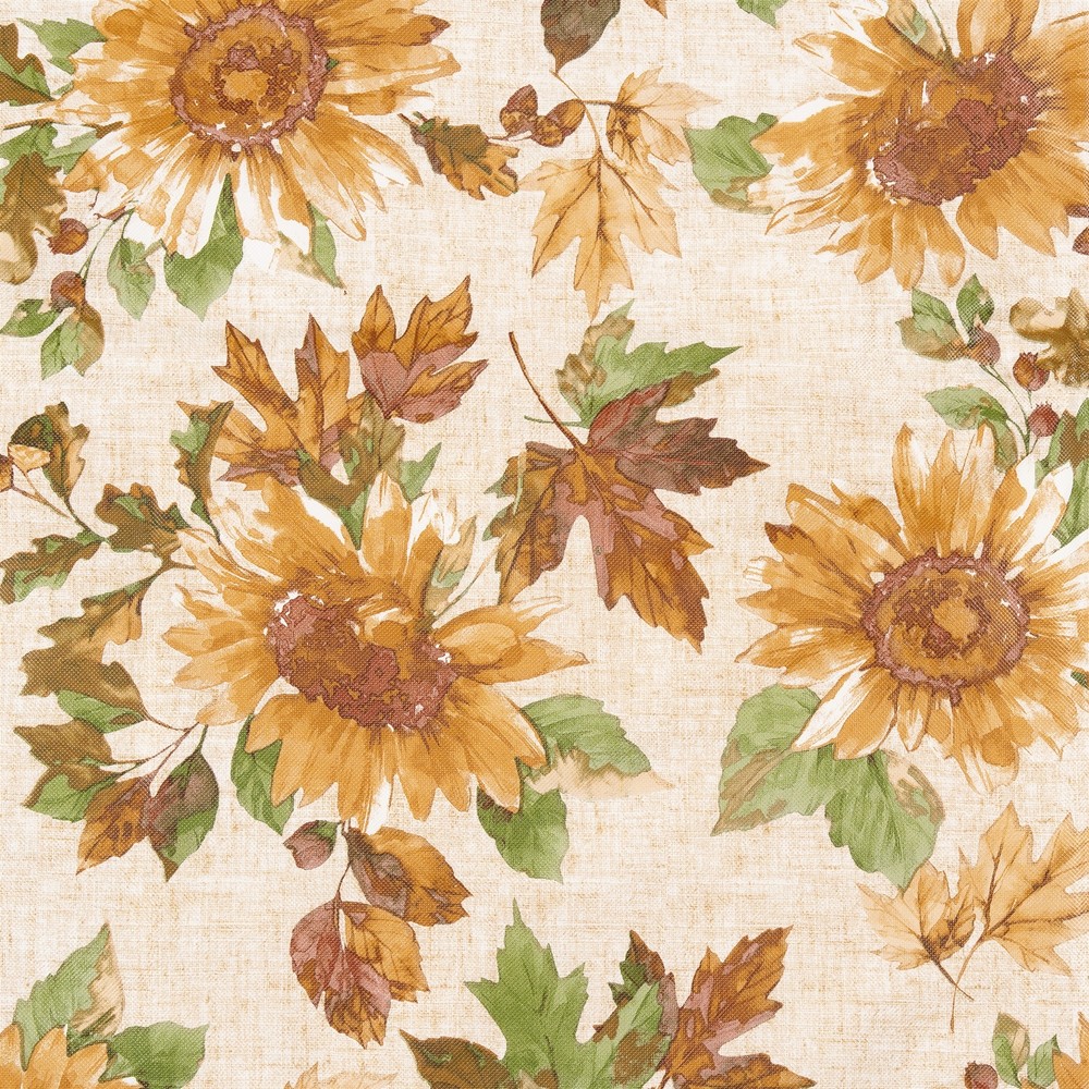 Everyday Luxuries Sunflower Fields Waterproof Tablecloth, Size & Shape Options