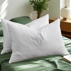 2PCS Soft to Medium Support Feather Bed Pillows King or Queen, Anti Feather Poke