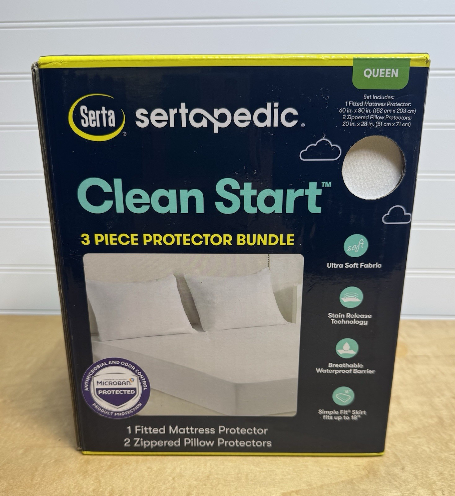 Sertapedic 3 piece QUEEN Mattress & Pillow protector bundle Serta NEW gallery
