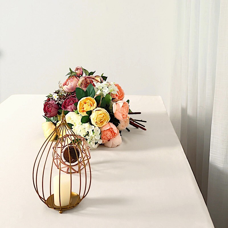 BEIGE Polyester 90x156" Rectangle TABLECLOTHS Wedding Party Home Linens SALE gallery
