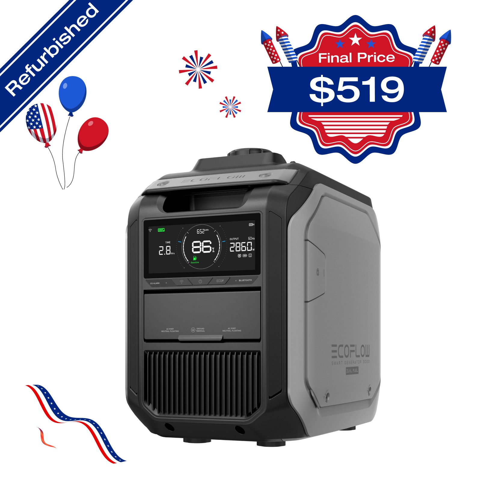 EcoFlow 2000W Smart Dual Fuel LPG丨Gas Generator Powered for Emergencies/Outdoor gallery