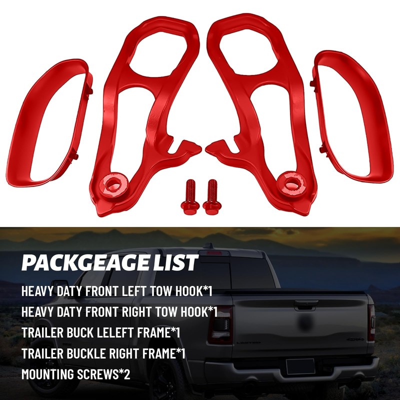 Heavy Daty Front Left & Right Tow Hooks Compatible with Dodge Ram 1500 DT 3.6... gallery