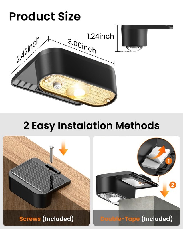 Solar Deck Lights Outdoor 8 Pack, Solar Fence Lights Waterproof IP44, 9 Fixed... gallery