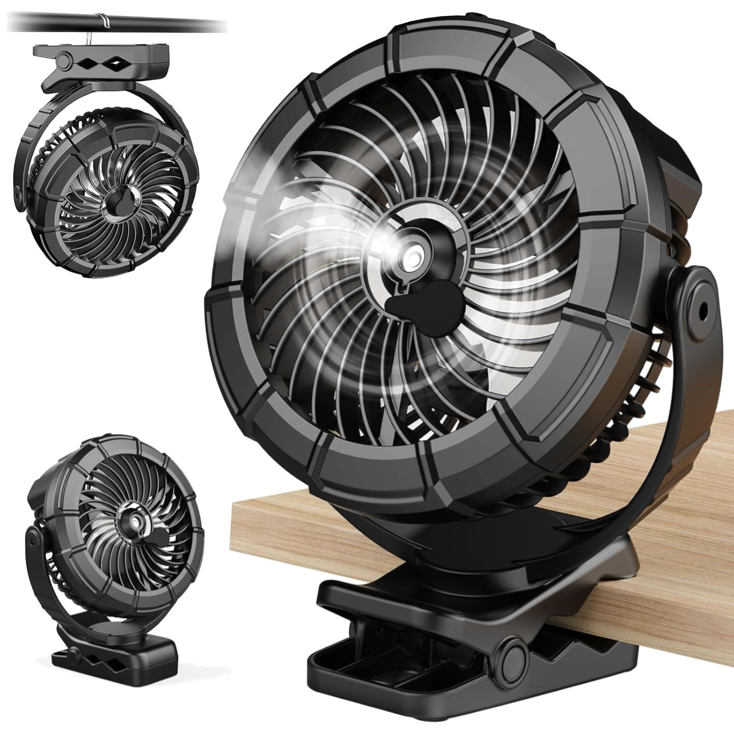 Portable Clip on Misting Fan, [5-45Hrs] Golf Cart Spray Fan, 720° Rotate Baby... gallery