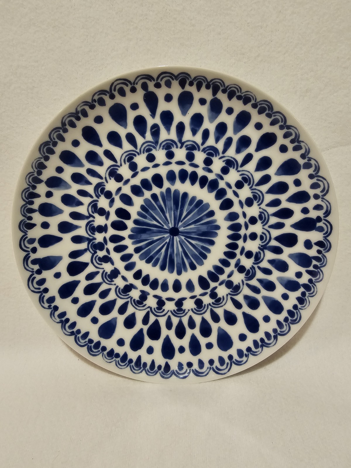 3 Anthropologie Mandala Pattern Retro Salad Plates 8" Blue & Green gallery