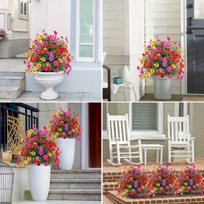 Artificial Violet Flowers with Ground Spike Fake Plants Garden Patio Yard Decor gallery