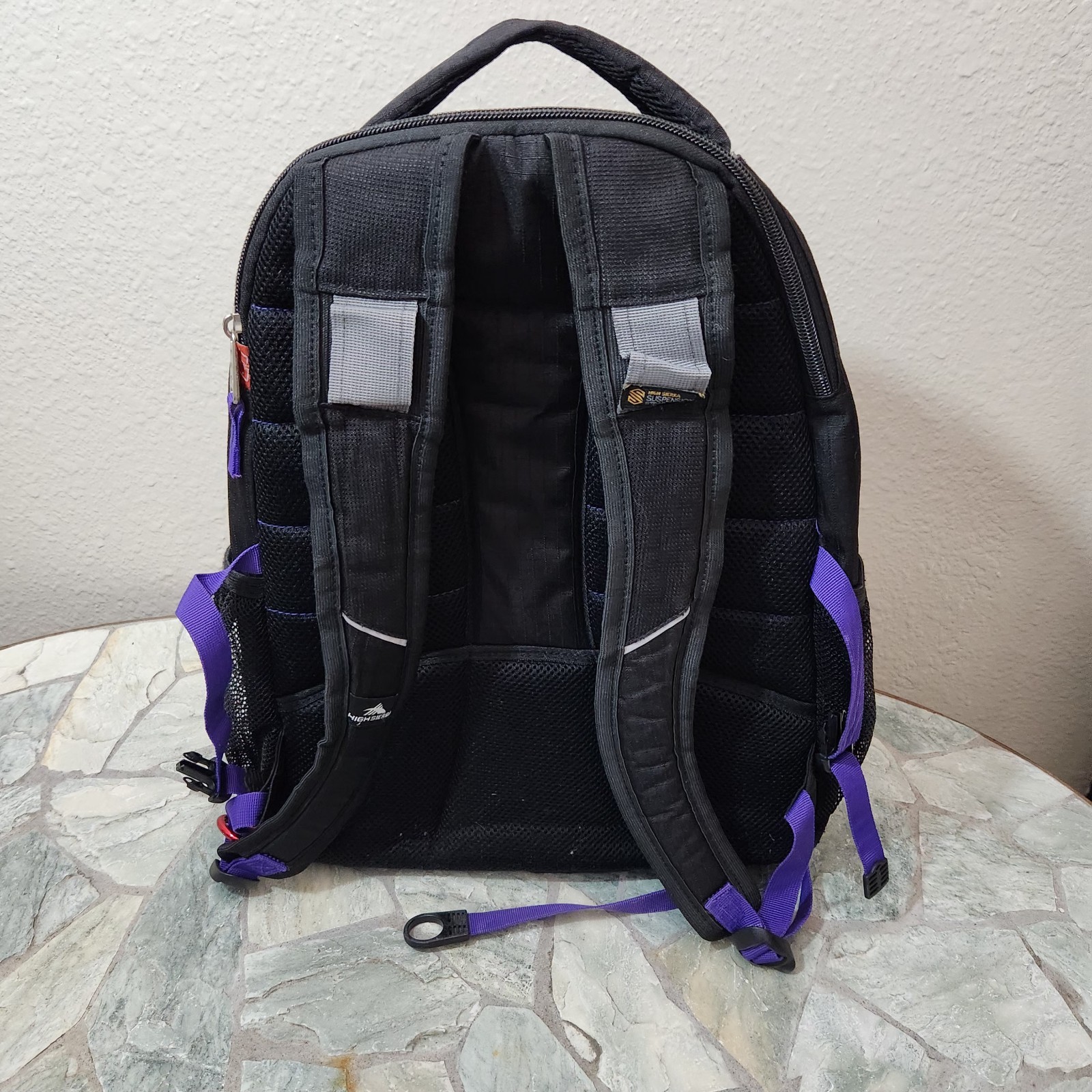 High Sierra Purple / Black Backpack / Suspension Strap System / School Bag 3