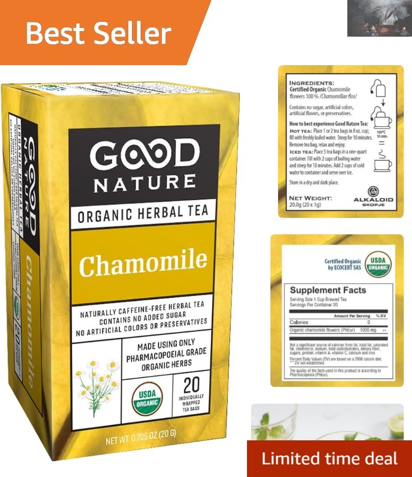 Calm and Relaxing Organic Chamomile Tea - 20 Bags - Naturally Caffeine Free gallery