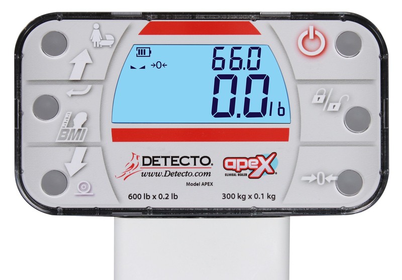 Detecto APEX-SH Digital Physician Scale with Sonar Height Rod, 600 lb x 0.2 lb gallery