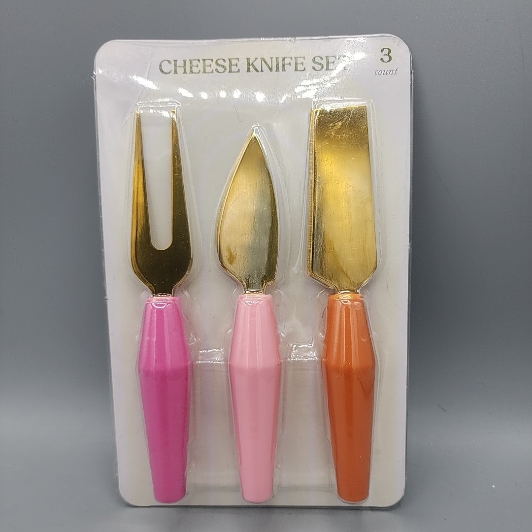 Cheese Knife Set - 3 Pieces with Colored Handles - Hand Wash Only gallery