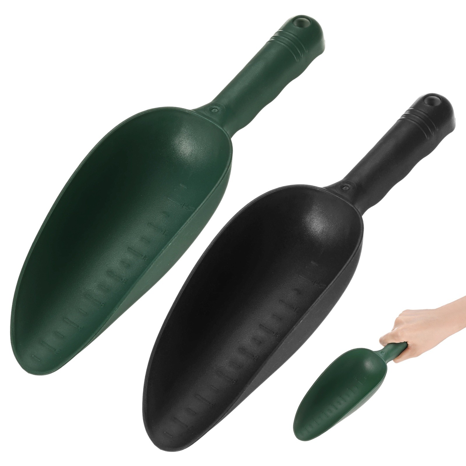 2-Pack 11.81 Inch Plastic Garden Shovel for Digging [Dark Green/Black] gallery
