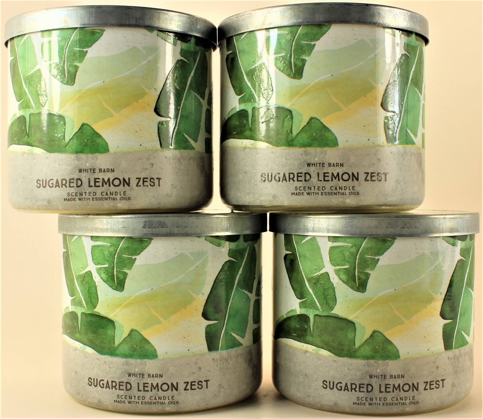 QTY 4 Bath & Body Works White Barn SUGARED LEMON ZEST 3 Wick 14.5 Scented Candle gallery