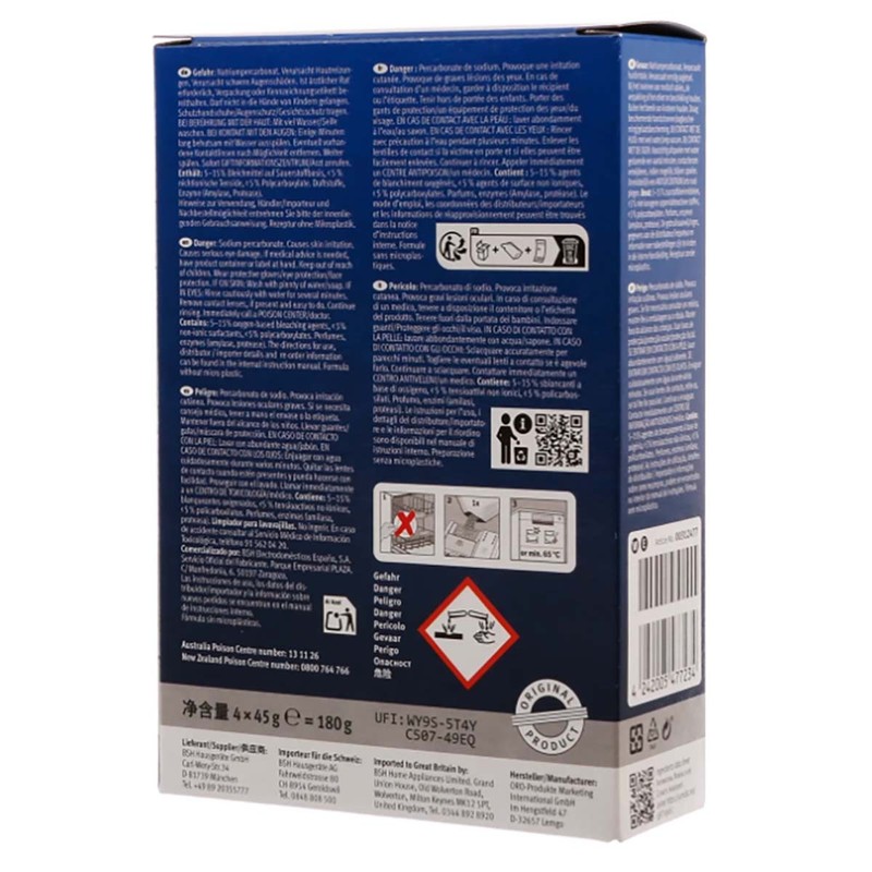 4 Pack Bosch Dishwasher Machine Cleaner Descaler Degreaser Powder 180 Grams gallery