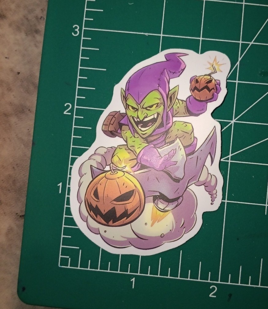 SPIDERMAN'S X GREEN GOBLIN STICKER X MATTE DIE-CUT STICKER X 3X2 INCHES X gallery