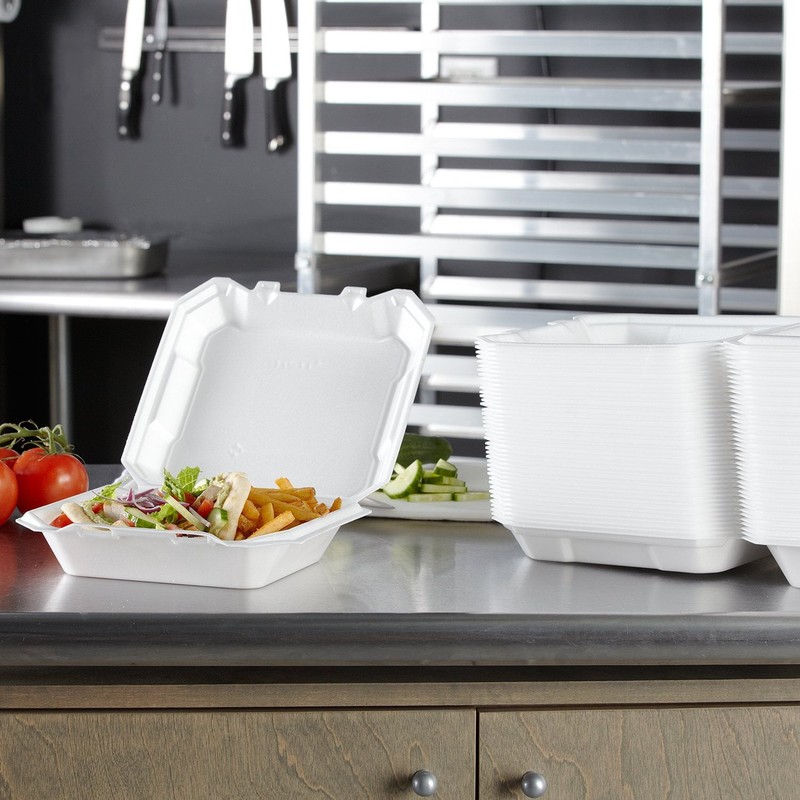 Hefty Supreme Foam Hinged Lid Containers 250 Ct (2 x 125) 1-Compartment To-Go Fo gallery