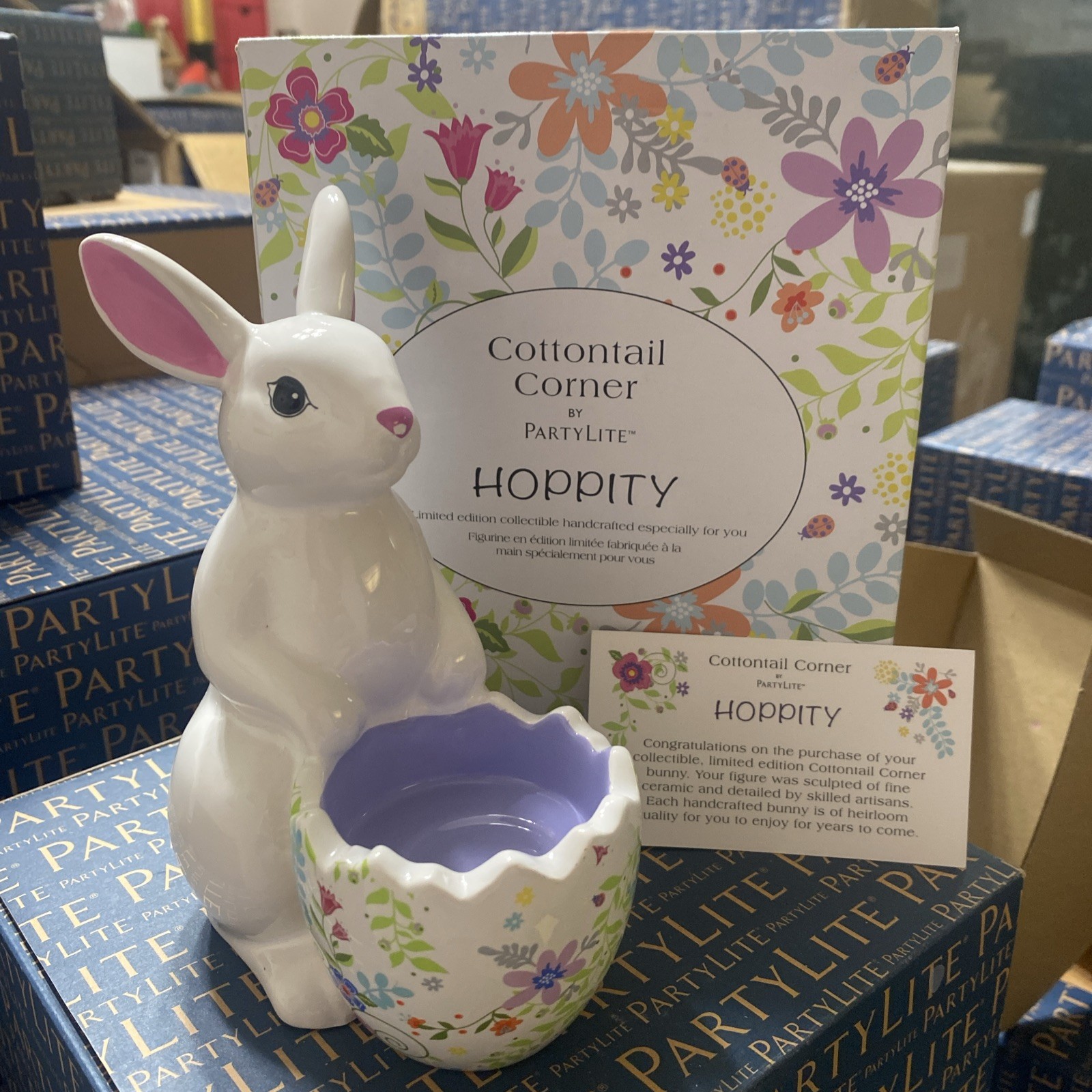 PartyLite 🐰LIMITED EDITION🐰HOPPITY 🐰Tealight Holder #P93001 New In Box gallery