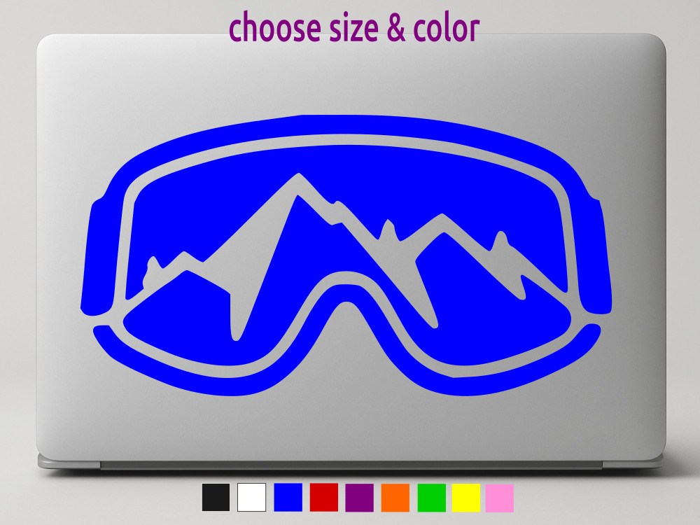 Ski Sking Skier Mask with Mountains Vinyl Sticker Car Decal CHOOSE SIZE COLOR gallery