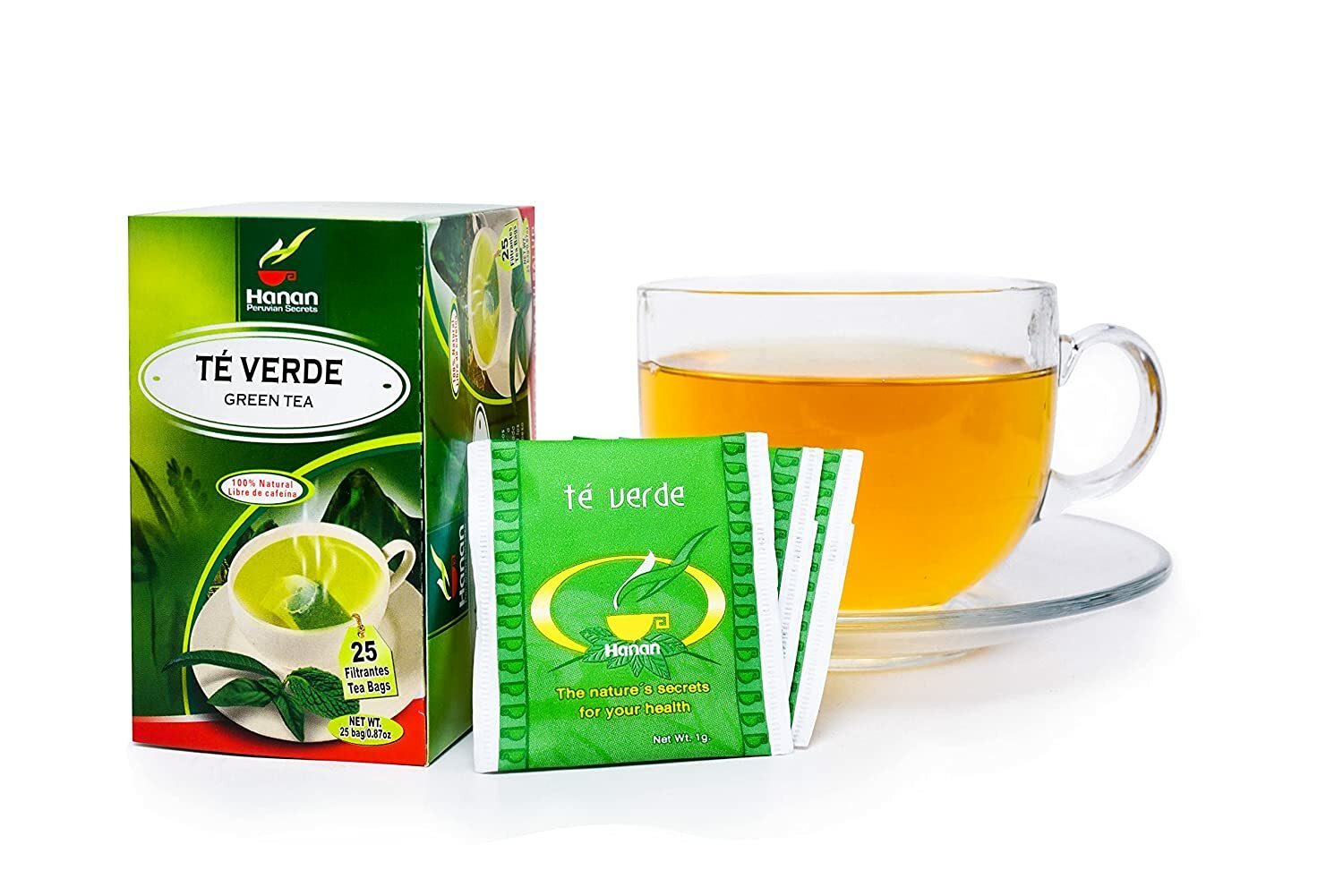 Hanan Peruvian Secrets Te Verde| 100% Natural Green Tea | 25 Tea Bags| Aids in M gallery