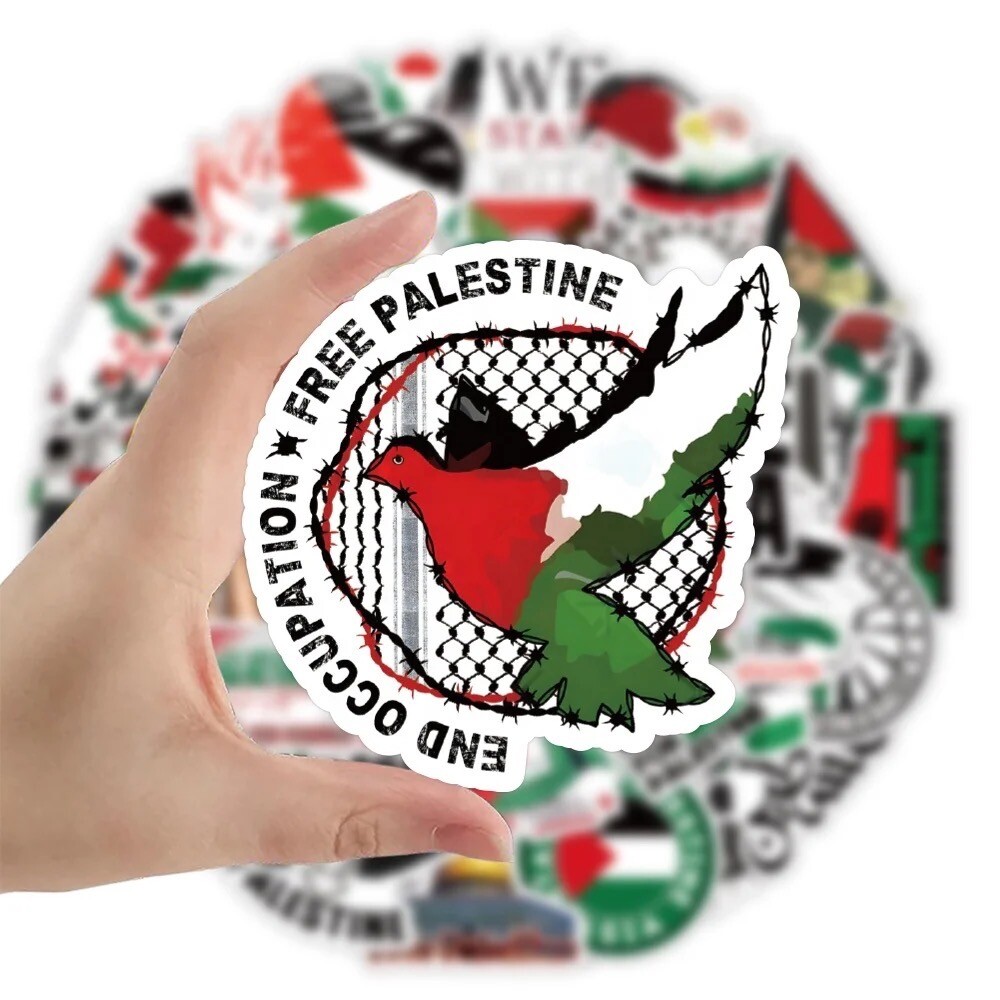 10 Random Free Palestine Stickers Stand with Gaza Decals Laptop Free Shipping gallery