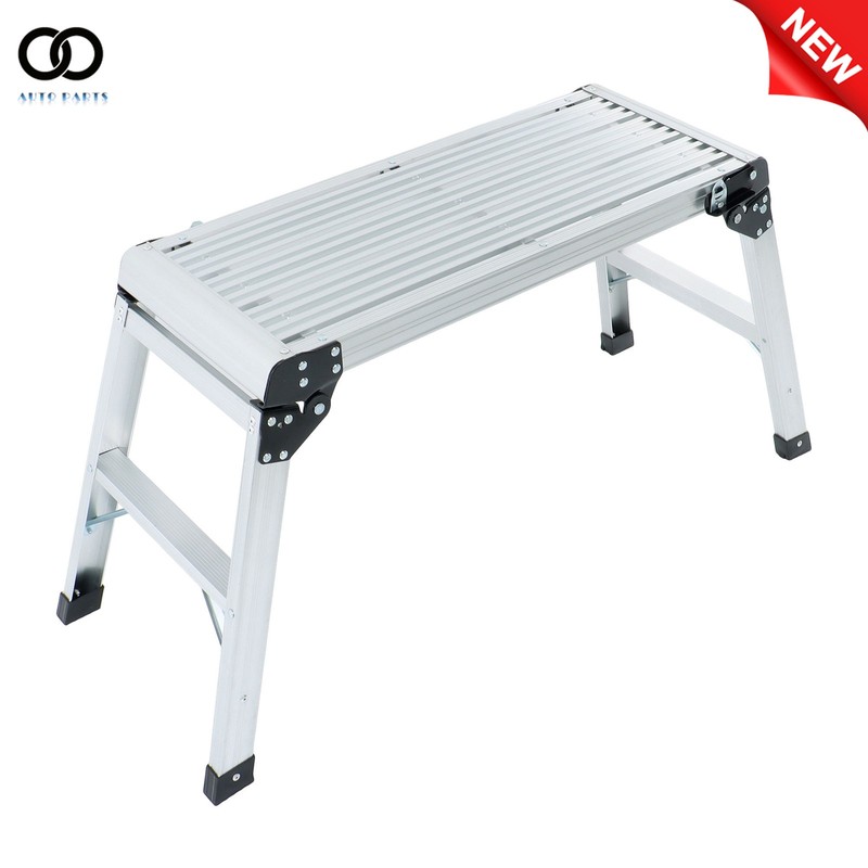 Work Platform Aluminum Step Ladder Foldable 330 Lbs Capacity Heavy Duty gallery