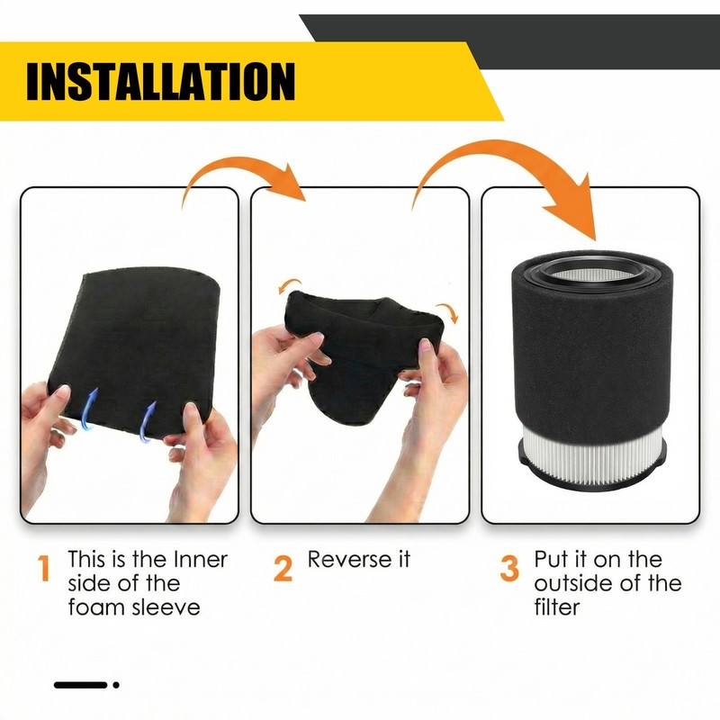 VF4000 Replacement Filter 2 Pack For RIDGID Shop Vac 72947 | Includes 4 Foam Spo gallery