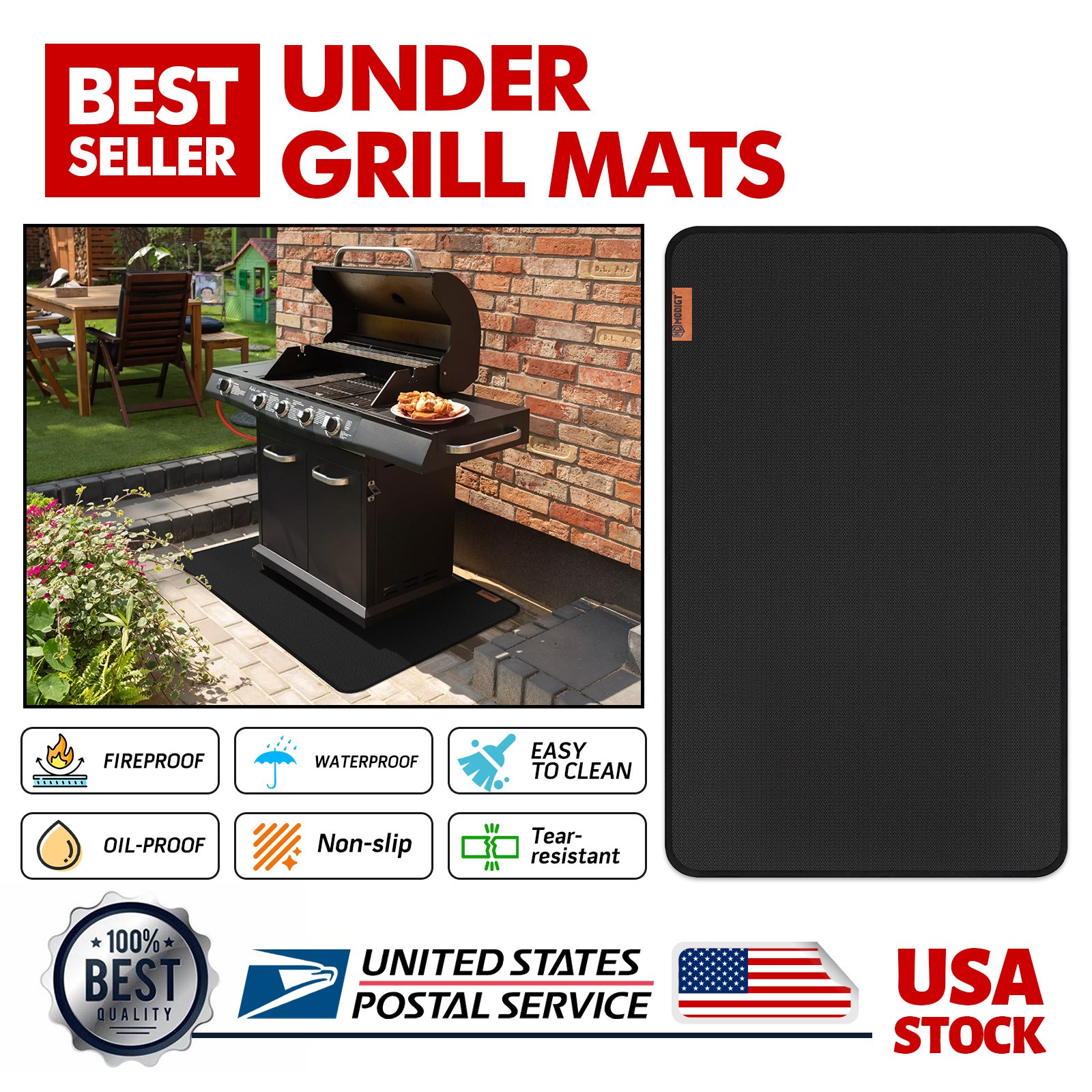 30 X 48 Inches under Grill Mats for Outdoor Grill Easy to Clean Reusable Grill gallery