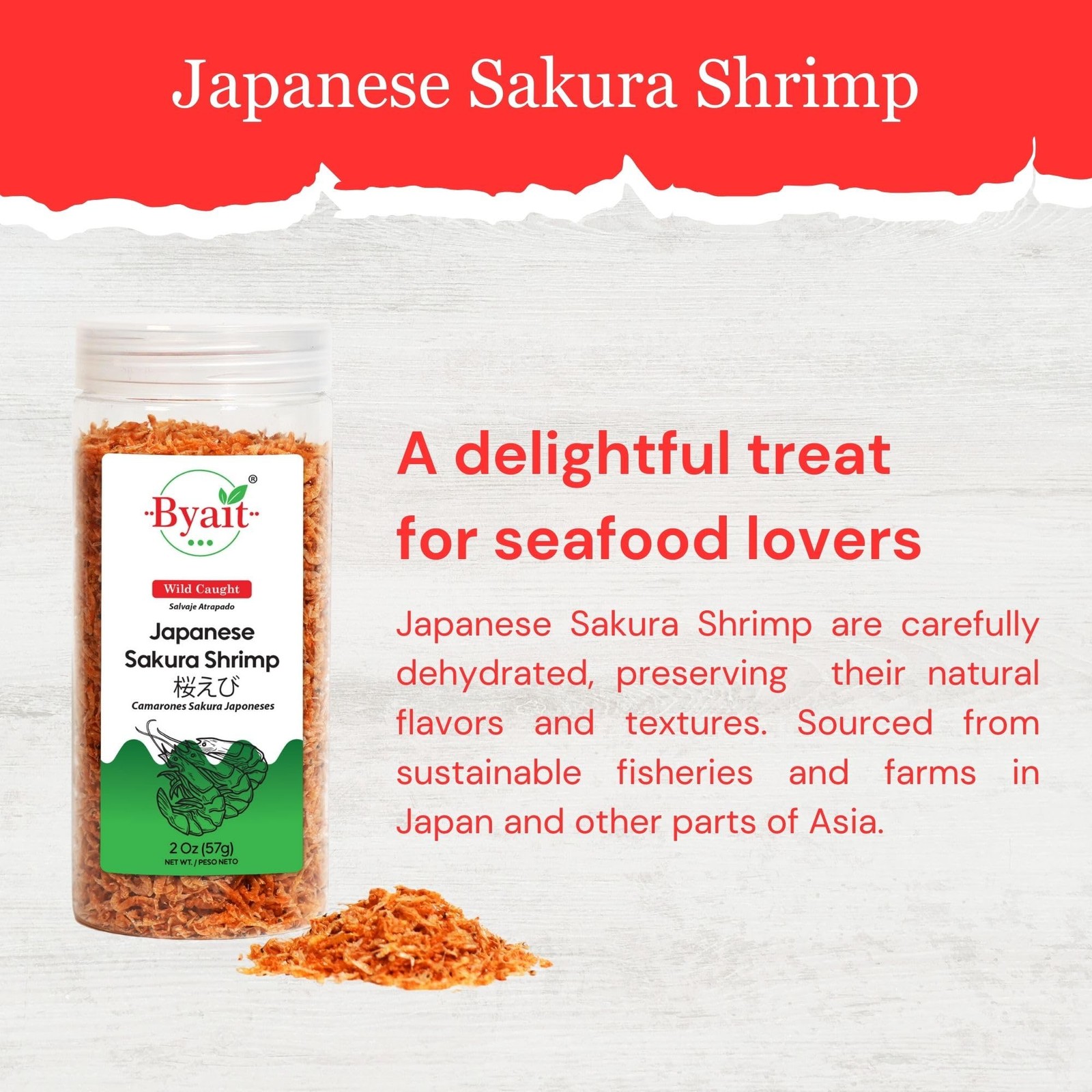 Dried Japanese Sakura Shrimp 2 Oz, Wild-Caught Baby Shrimp for Ramen Toppings... gallery