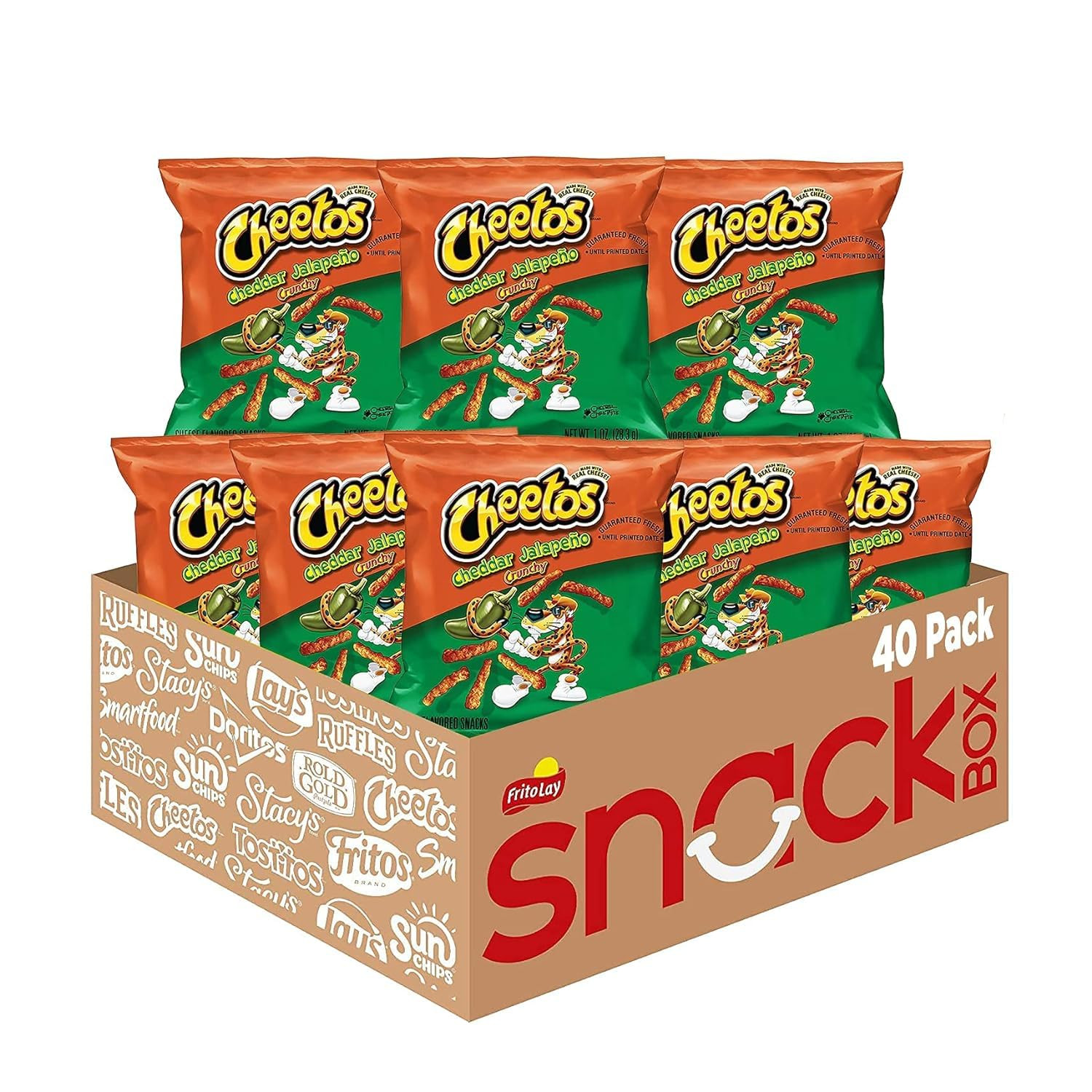 Cheetos Cheese Flavored Snacks, Cheddar Jalapeno Crunchy, 1 Ounce (Pack of 40) gallery