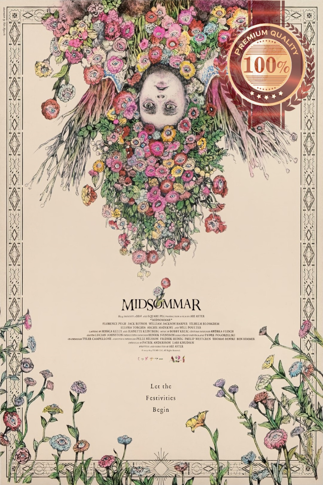 MIDSOMMAR FLOWERS VERSION 2019 ORIGINAL CINEMA MOVIE FILM PRINT PREMIUM POSTER gallery