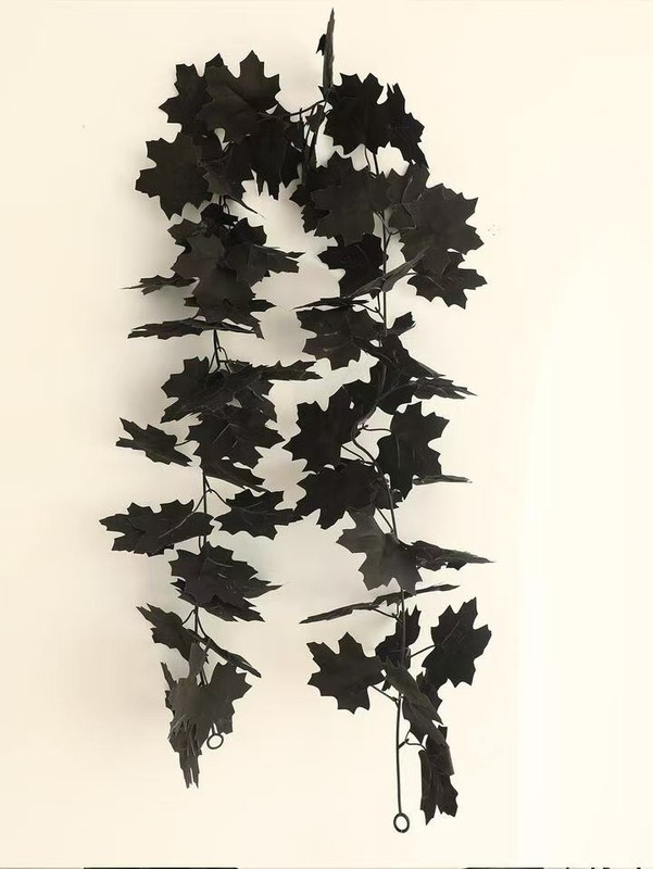 Halloween Artificial Maple Leaf Lifelike For Decorating Home/wall Black gallery