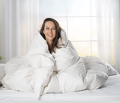 ComfyDown Goose Down White Comforter - Made in USA - 100% Egyptian Cotton gallery