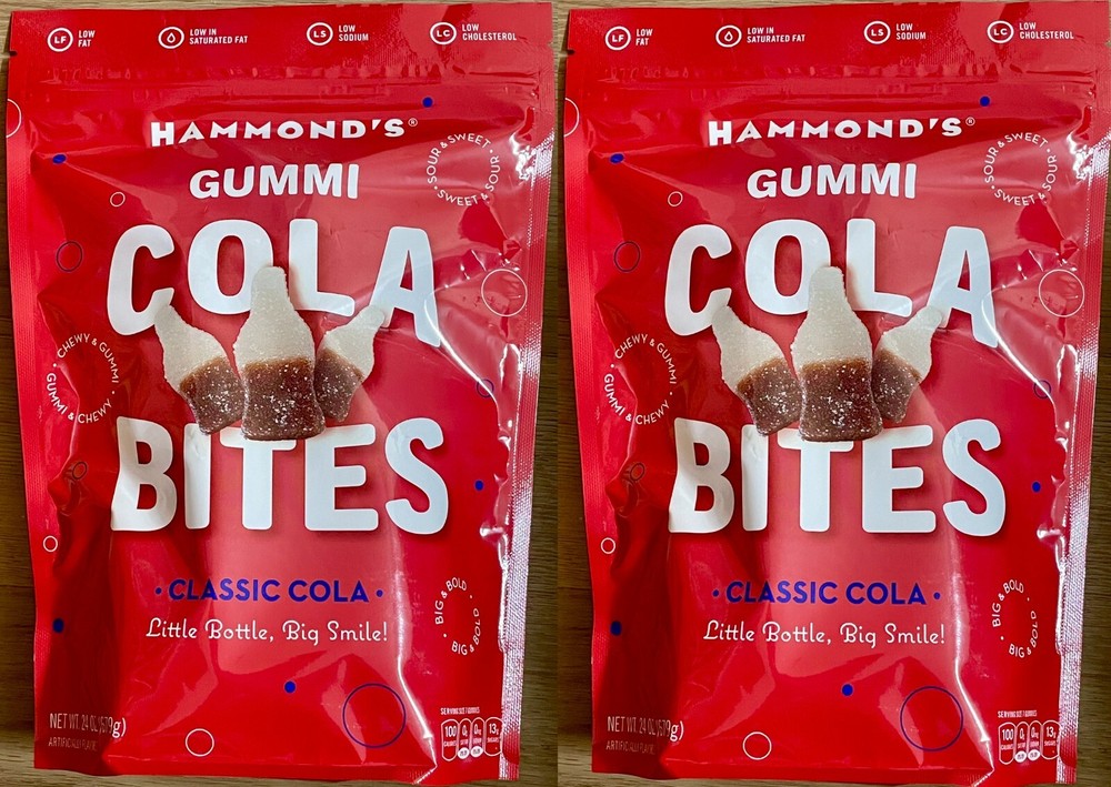 2-PACK Hammond's Gummi COLA BITES 24 Oz each bag