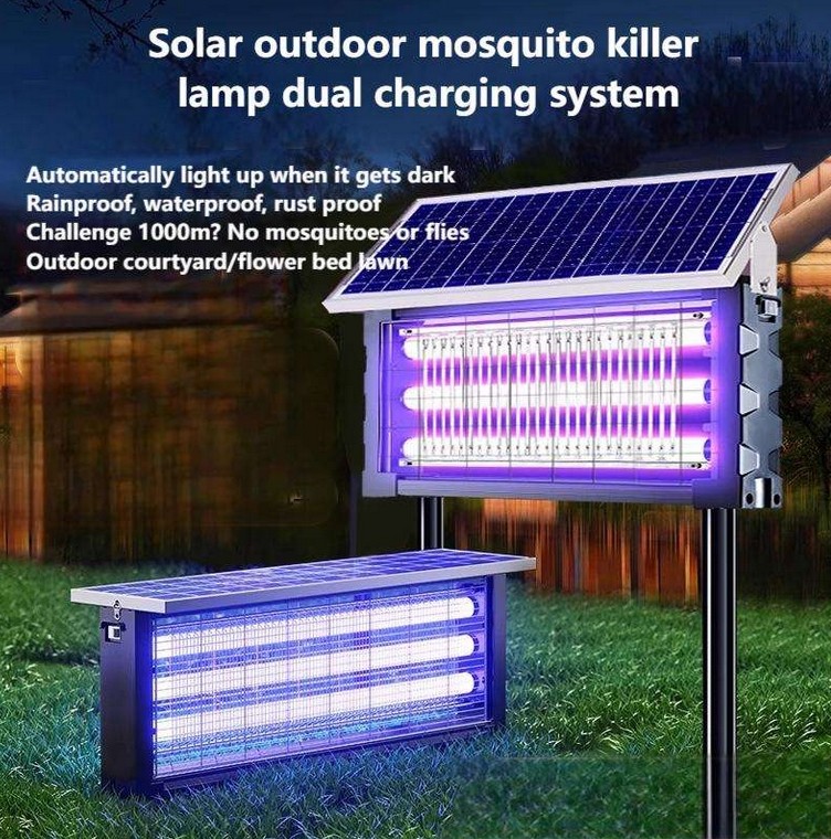 Solar Bug Zapper Outdoor, Waterproof Mosquito Zapper Solar Powered 4500V Outdoor gallery