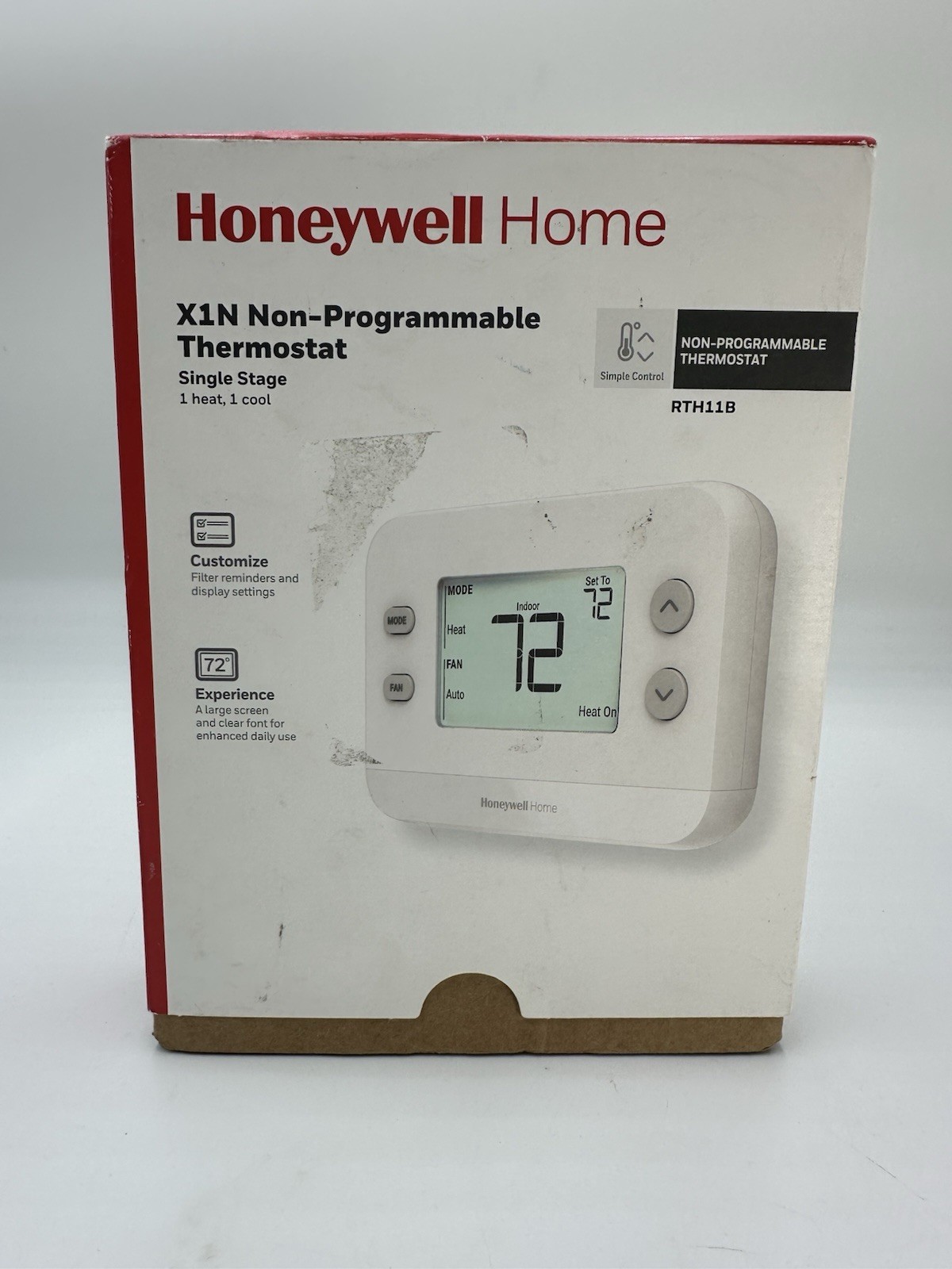 Honeywell Home X1N Non-Programmable Thermostat, Single-Stage, 1-Heat/1-Cool gallery