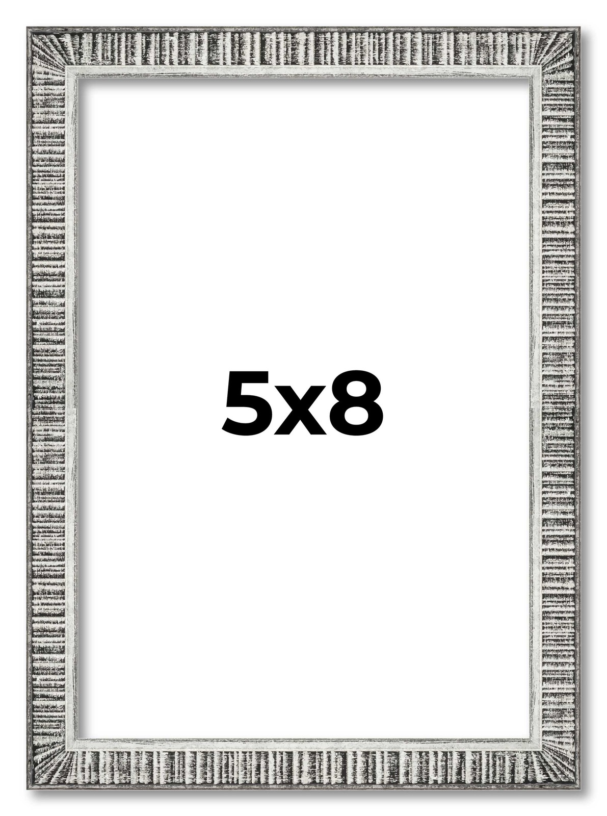 5x8 Frame Silver Grey Distressed Solid Wood Picture Frame | 0.75 Inch Moulding W gallery