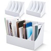3 PCS Cardboard Magazine File Holders 12 Grids White 10.6x10.2x14 Inch gallery