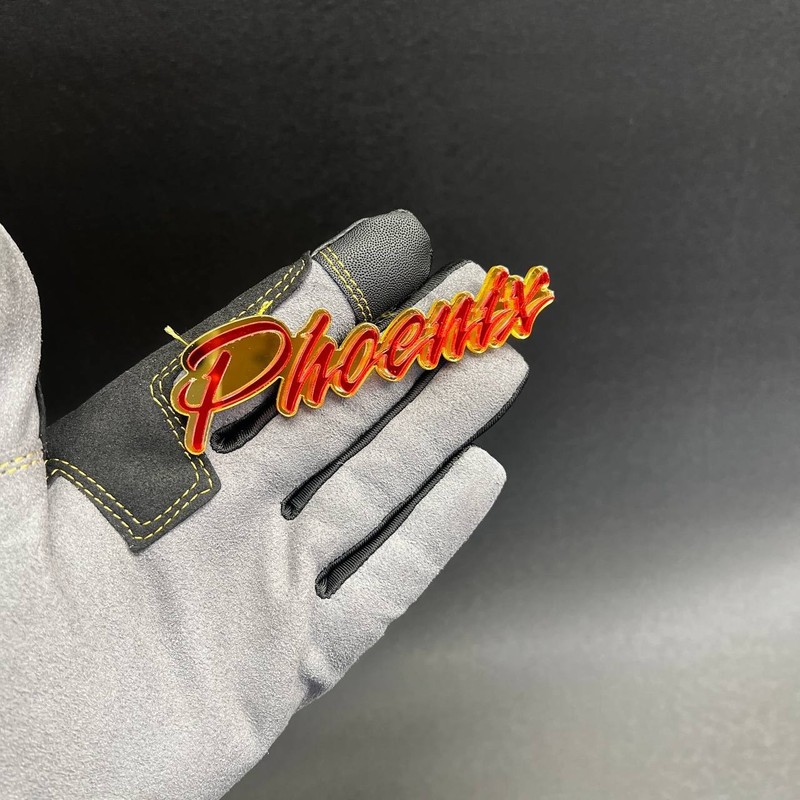 1PC PHOENIX Custom Text 3D Acrylic Car Emblem Badge Multicolor Fender Decal gallery