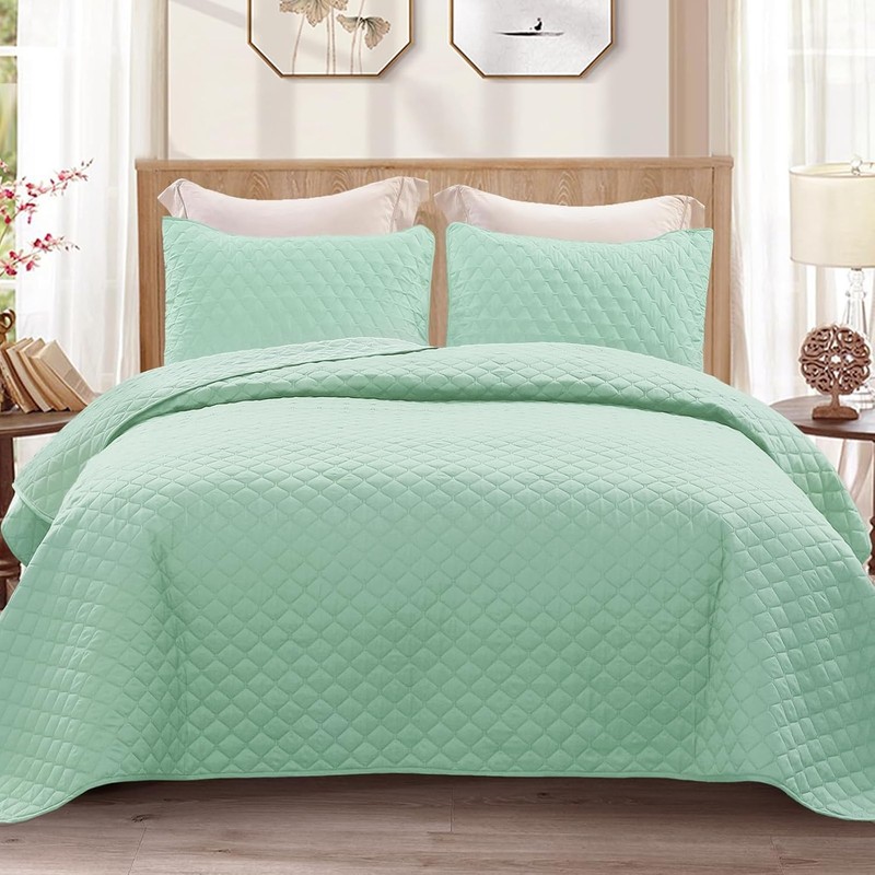 Reversible Full Queen Quilt Bedding Set W/ Pillow Shams Lightweight Quilts Queen gallery