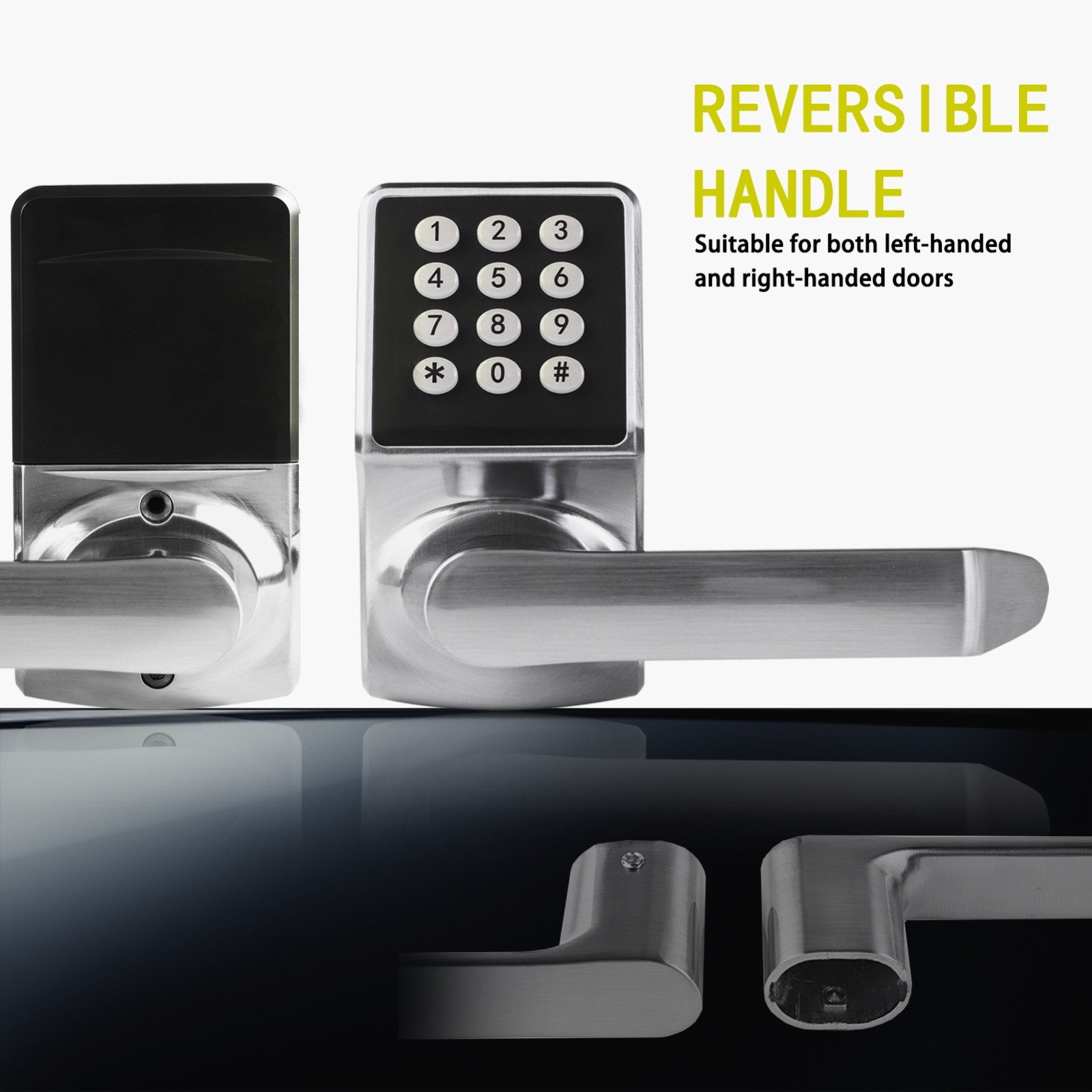 Keypad Door Lock with Handle-Keyless Entry Door Lock -Brushed Nickel gallery