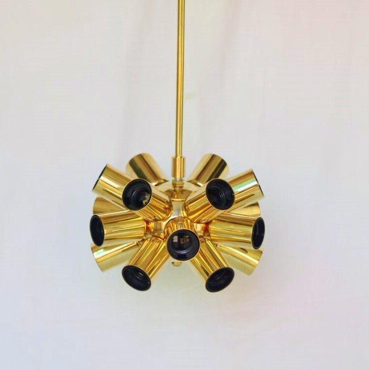 Modern Antique Brass Flush mount Eighteen Lights Brass Chandelier Christmas Gift gallery