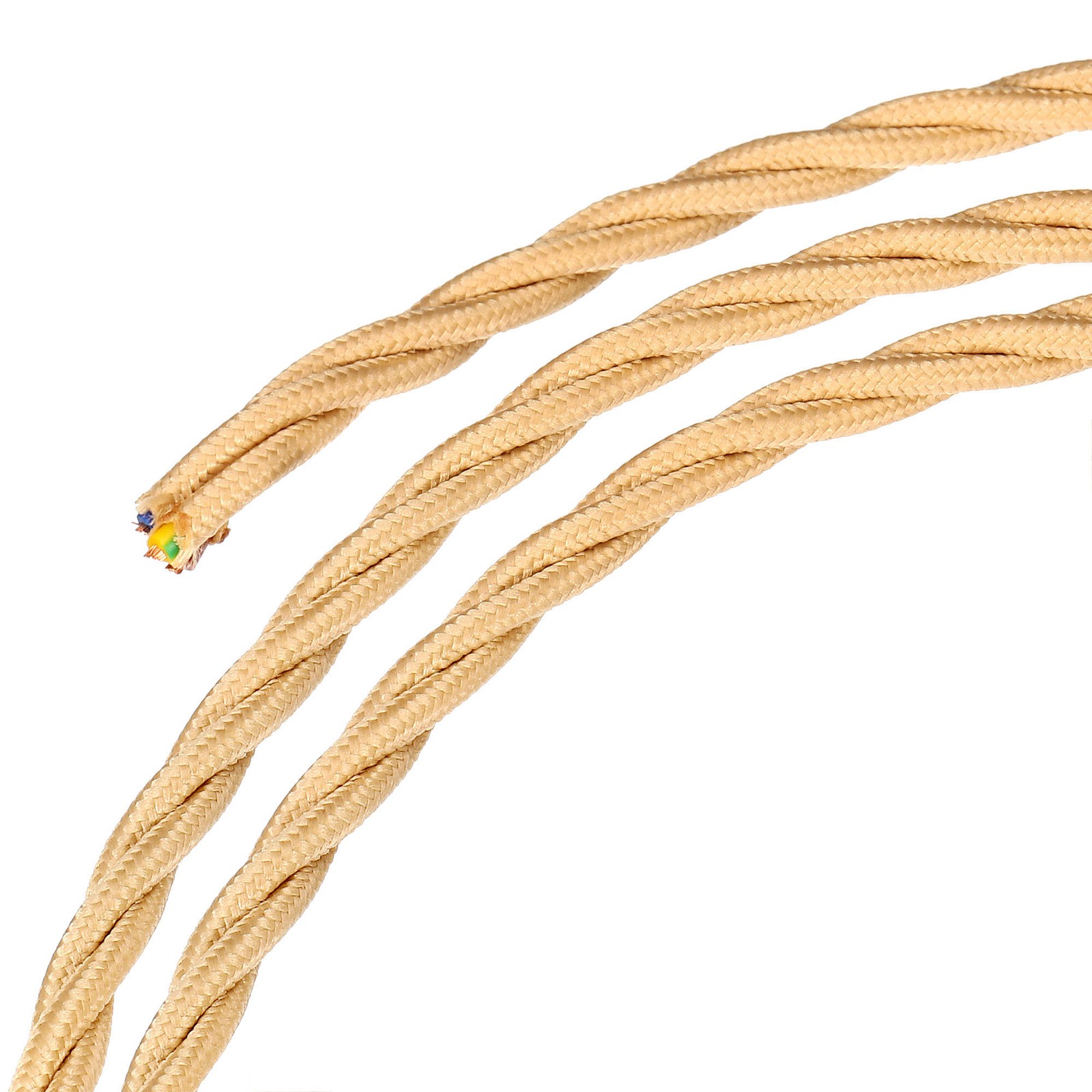 Contort fabric coated thread 3 soul 18AWG 5m/16.4ft, apricot gallery