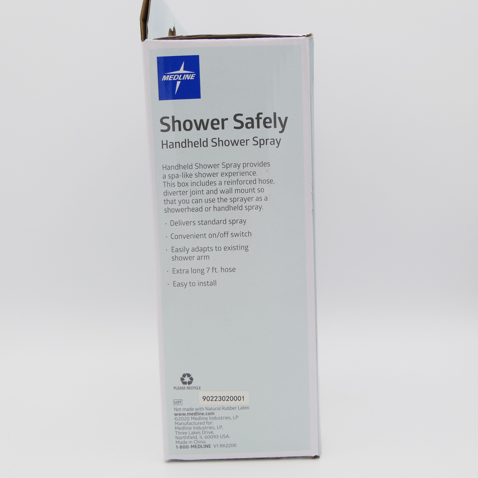 MedLine Shower Safely Handheld Shower Spray Extra Long 7 ft Hose White 1.8 GPM gallery