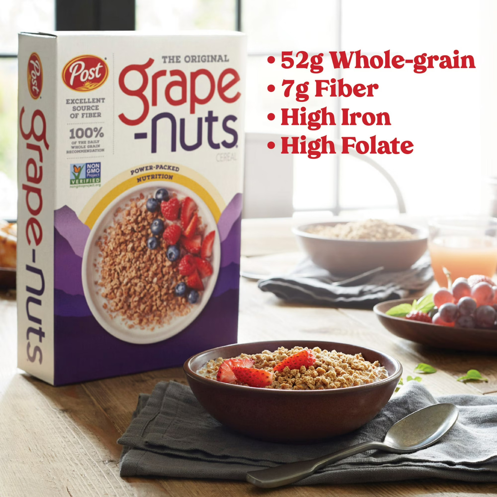 Post Grape Nuts Original Breakfast Cereal, Crunchy Breakfast Cereal 29 oz Box gallery