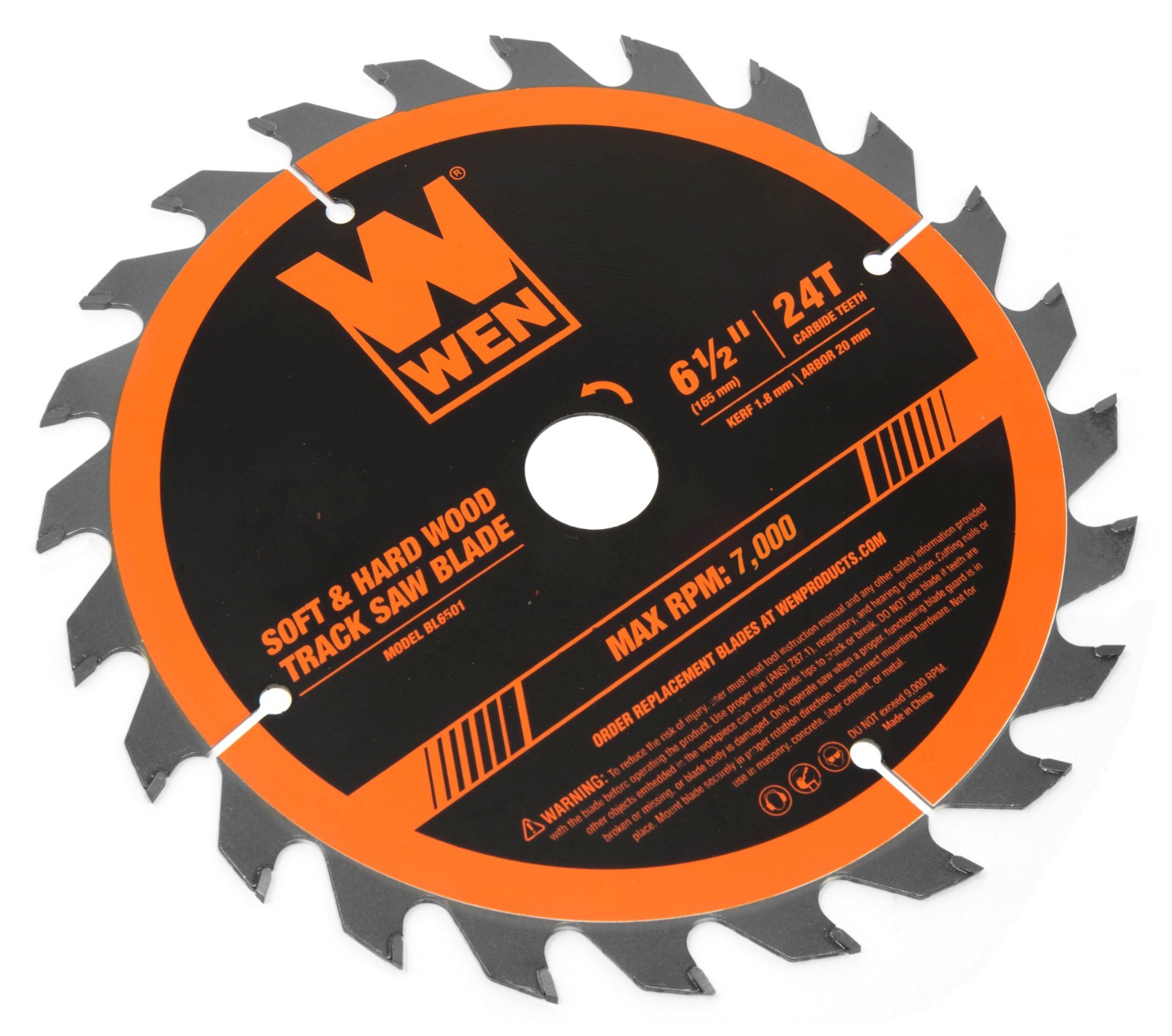 WEN BL6501 6.5-Inch 24-Tooth Carbide-Tipped Track Saw Blade gallery